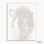 Hunting Leopard paint by number featuring a majestic leopard in a wild landscape, famous paintings, vincent van gogh famous paintings, most famous paintings