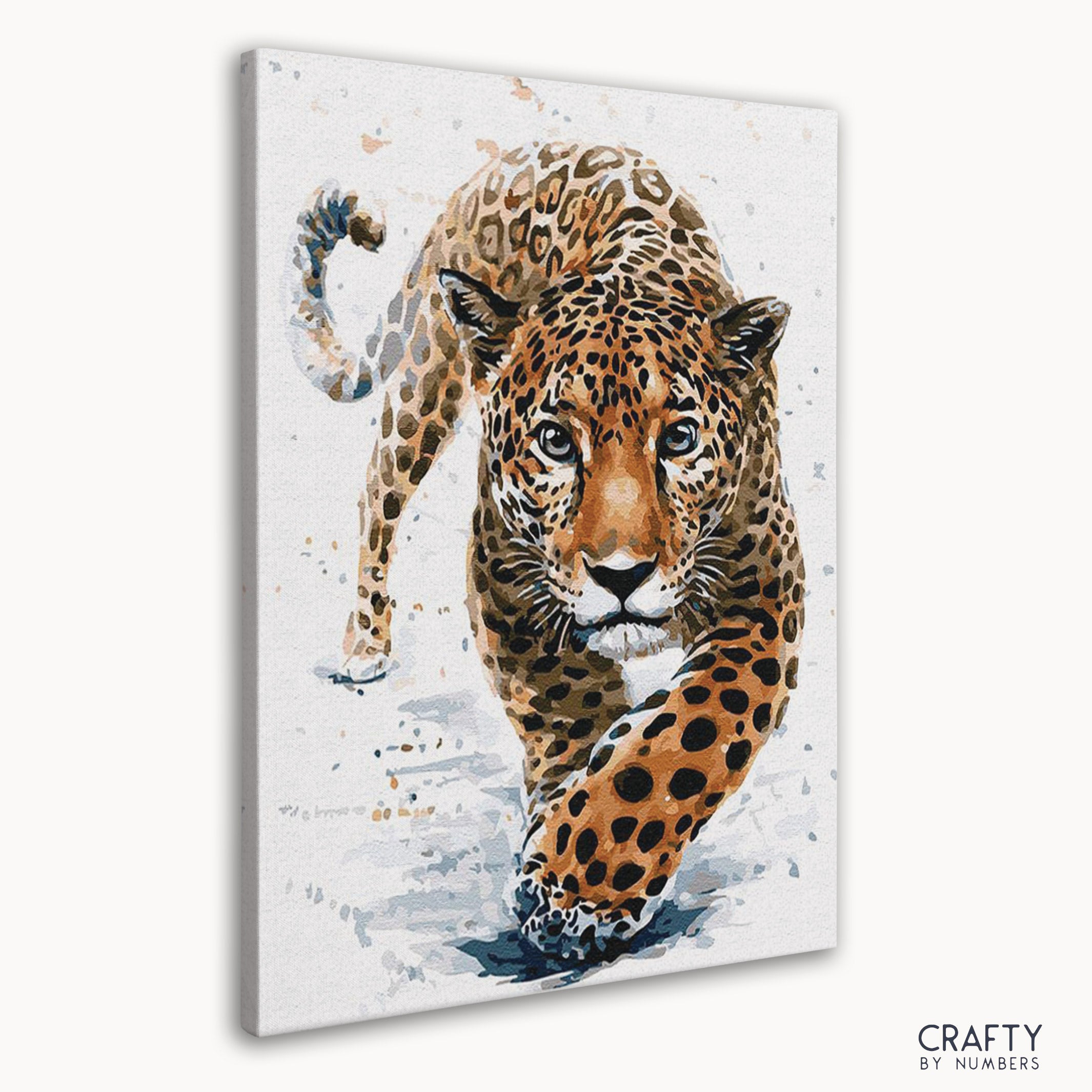 Detailed Hunting Leopard paint by number with vibrant colors, famous landscape paintings, famous artists paintings, famous paintings of women