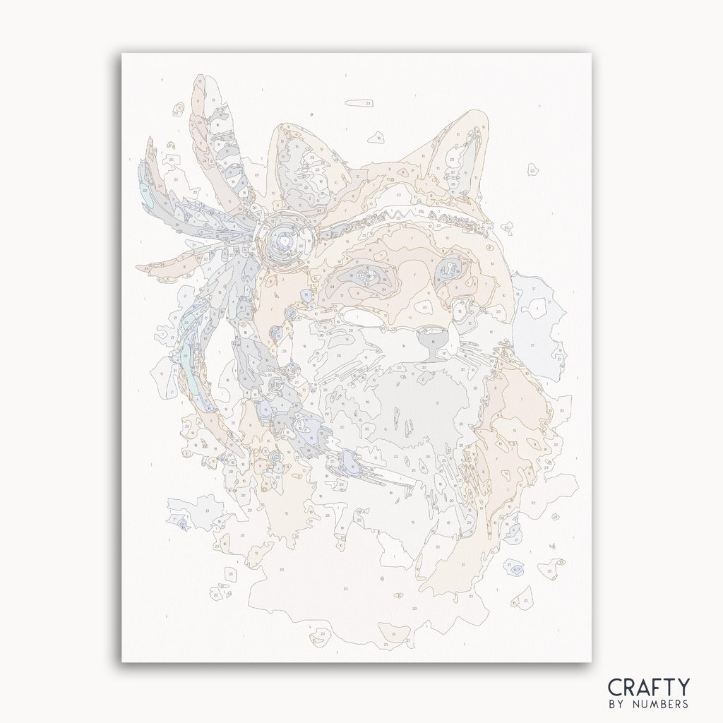 Detailed Fox Dream Catcher paint by numbers design