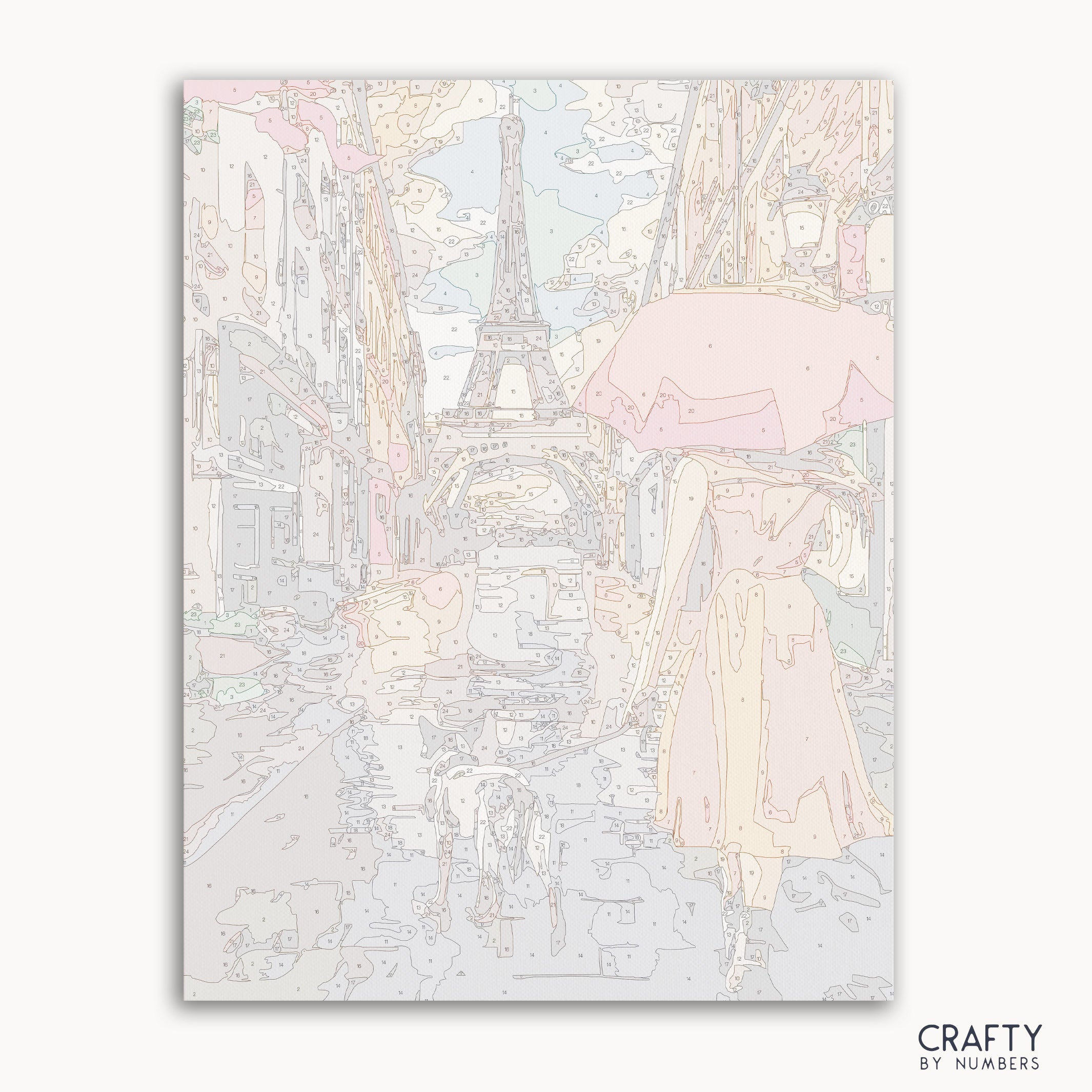 Cozy Walk in Paris paint by number inspired by famous paintings and van gogh famous paintings style.