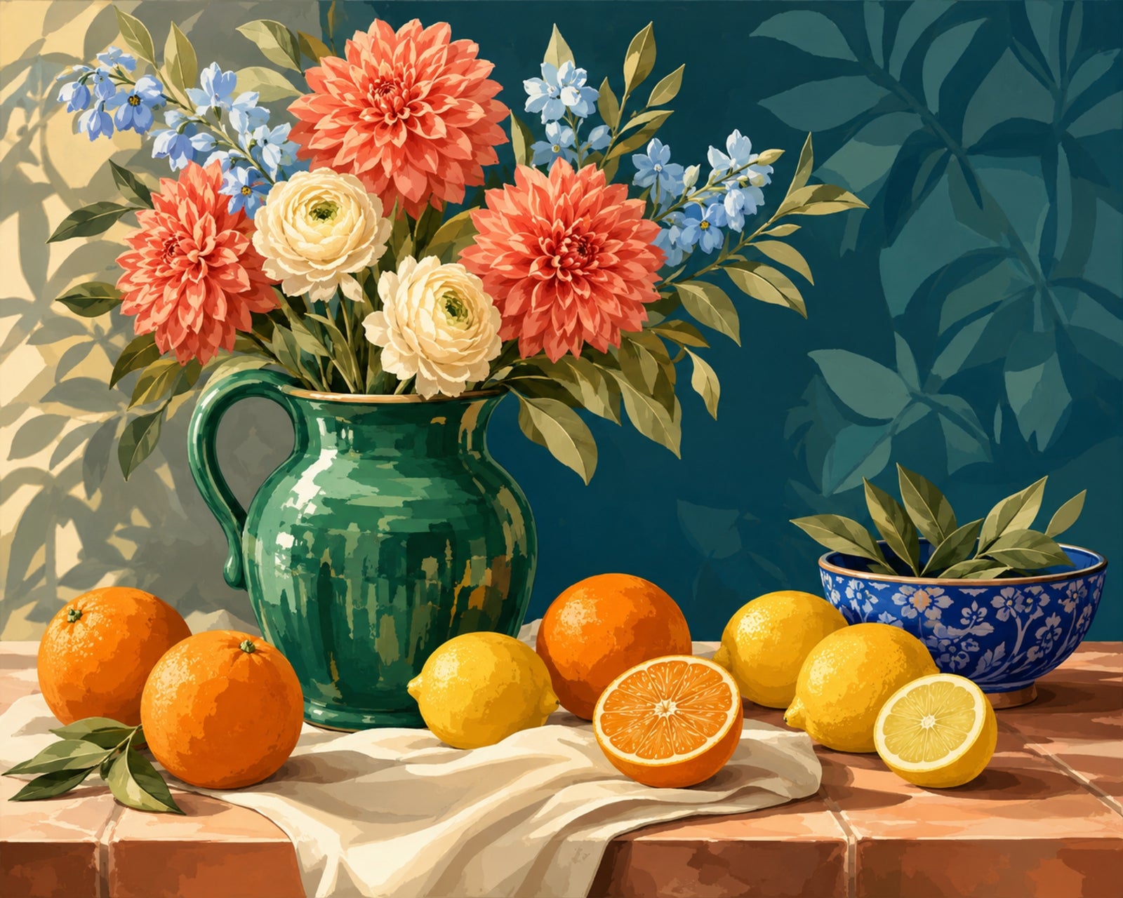 Vase à fleurs d'agrumes