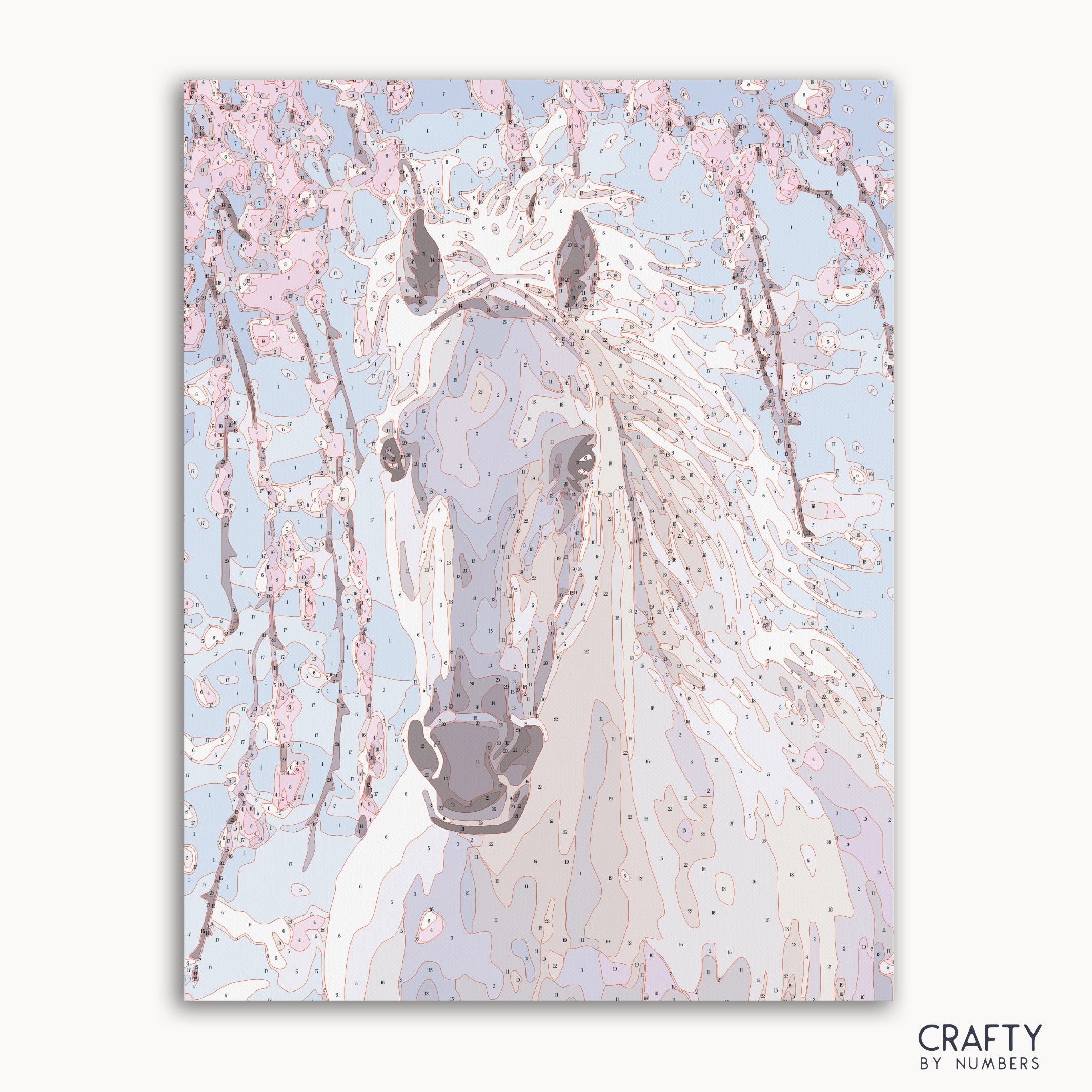 White Horse paint by number artwork inspired by famous paintings and van gogh famous paintings style.