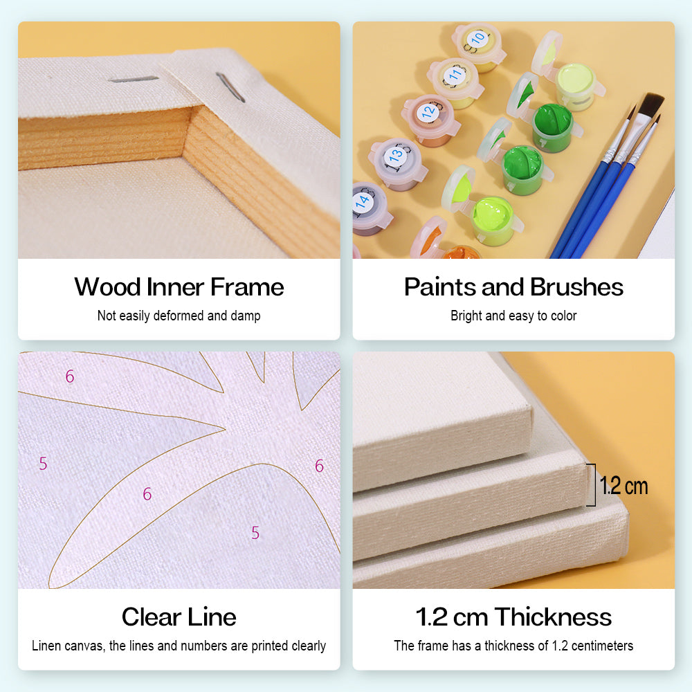 Mini Escapes kit with tropical beach scene and paint set