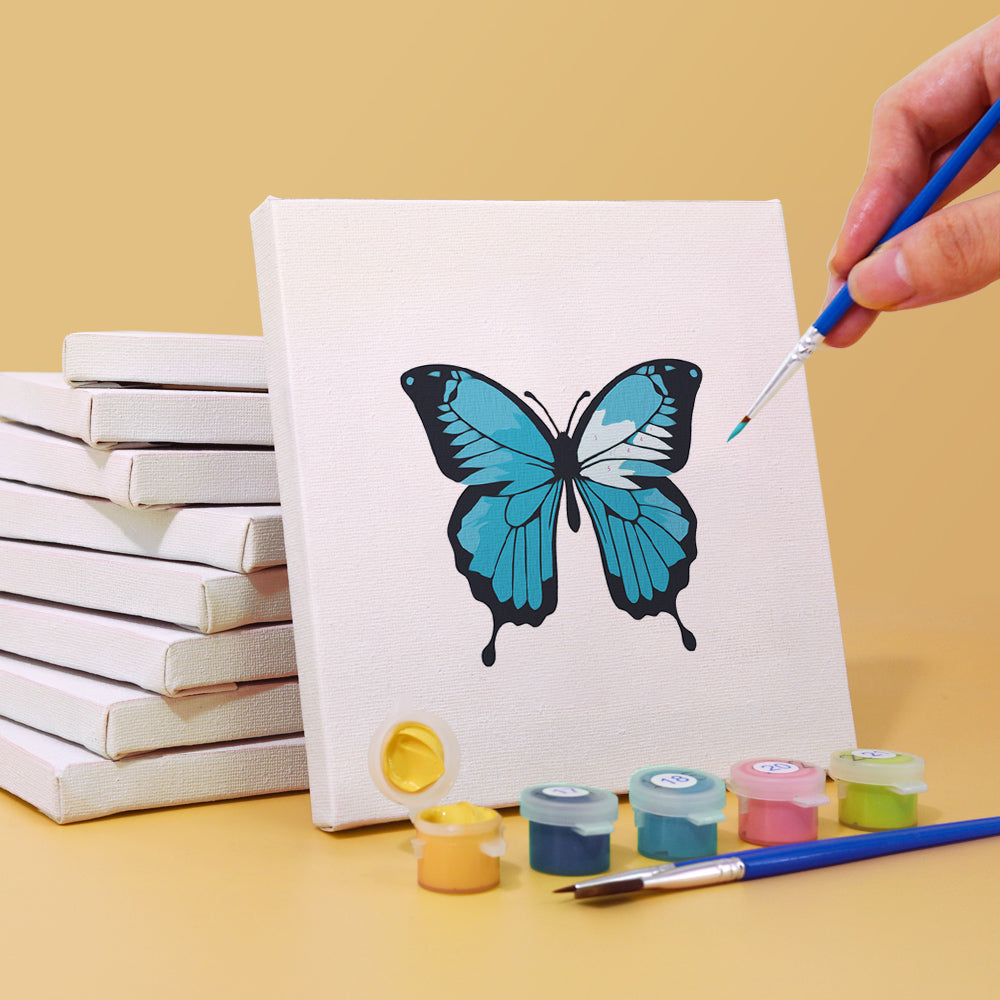 Artistic butterfly illustration for paint by numbers with intricate details