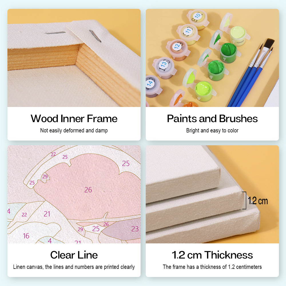 Mini painting kit with abstract geometric design