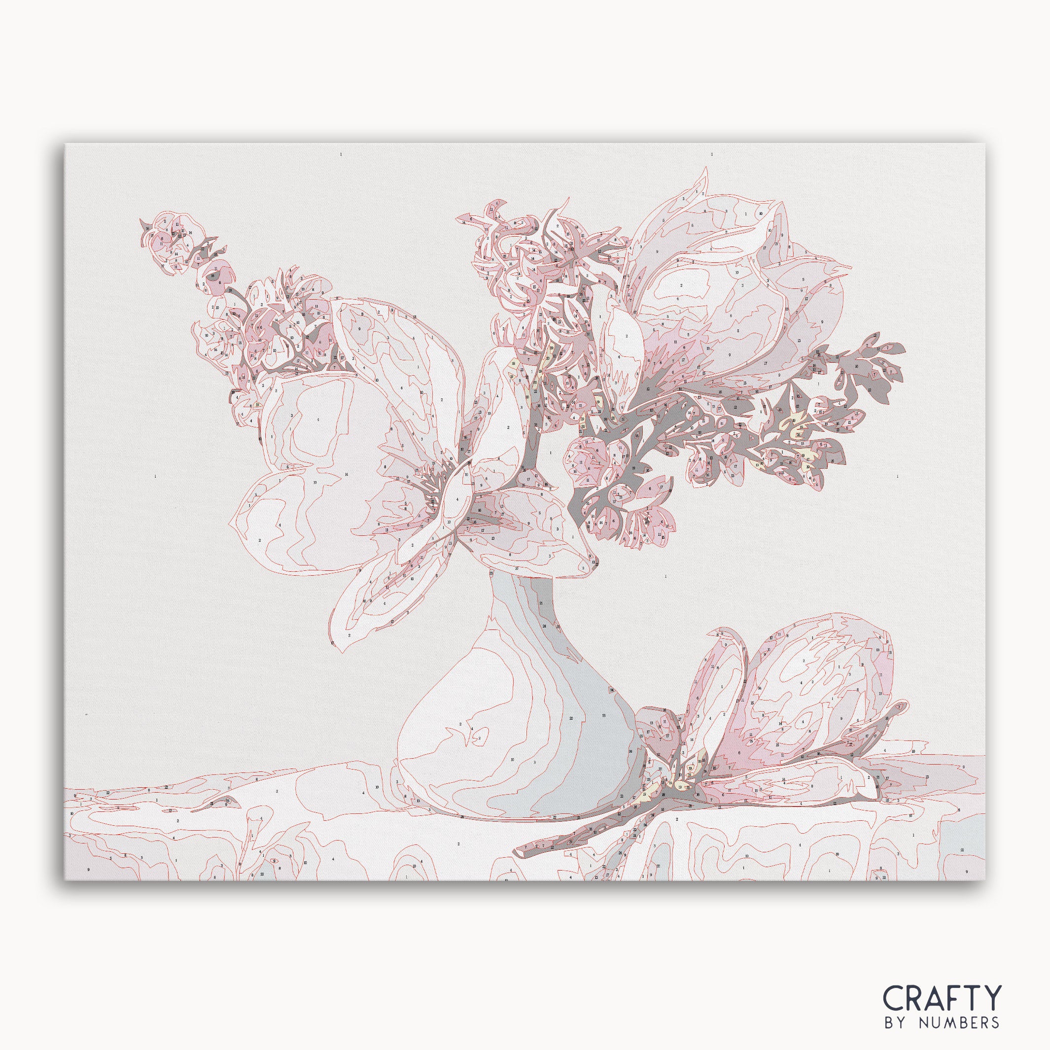 Magnolia flowers paint by number inspired by famous paintings featuring vibrant colors and detailed brushwork like vincent van gogh famous paintings.