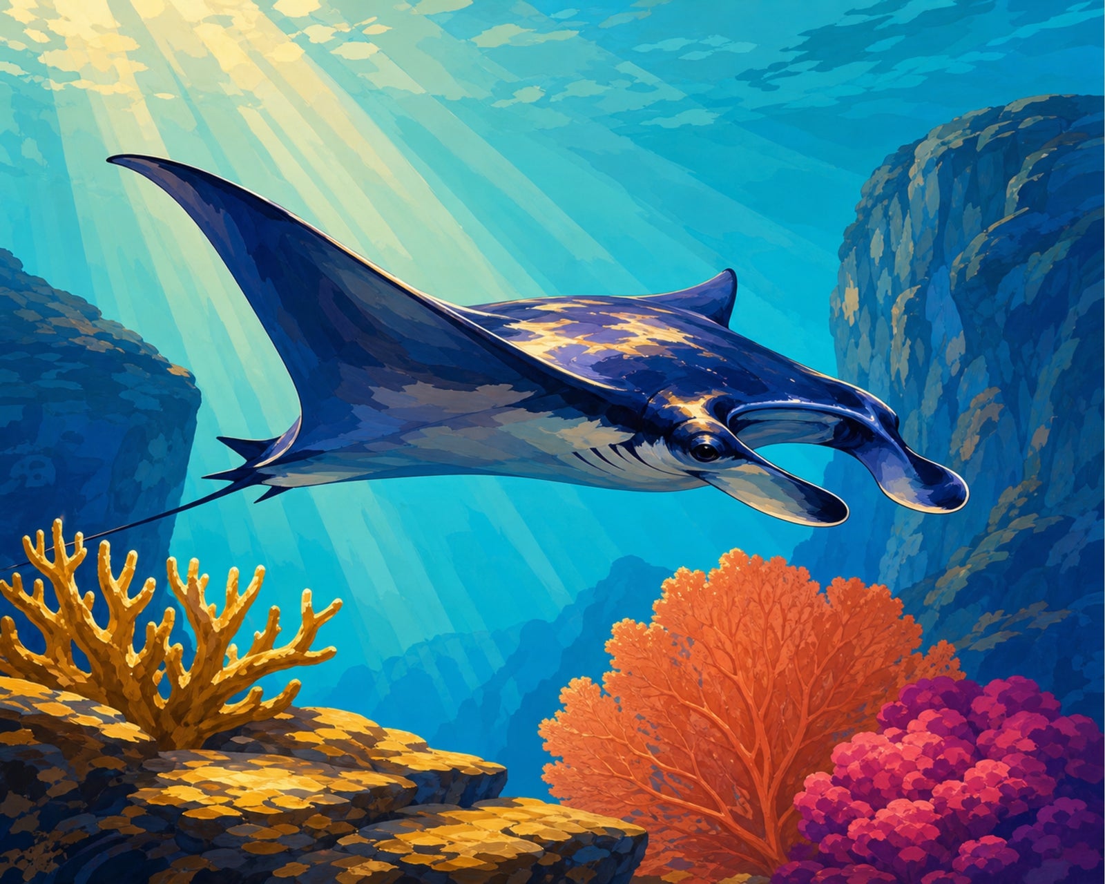 Raie Manta Corail