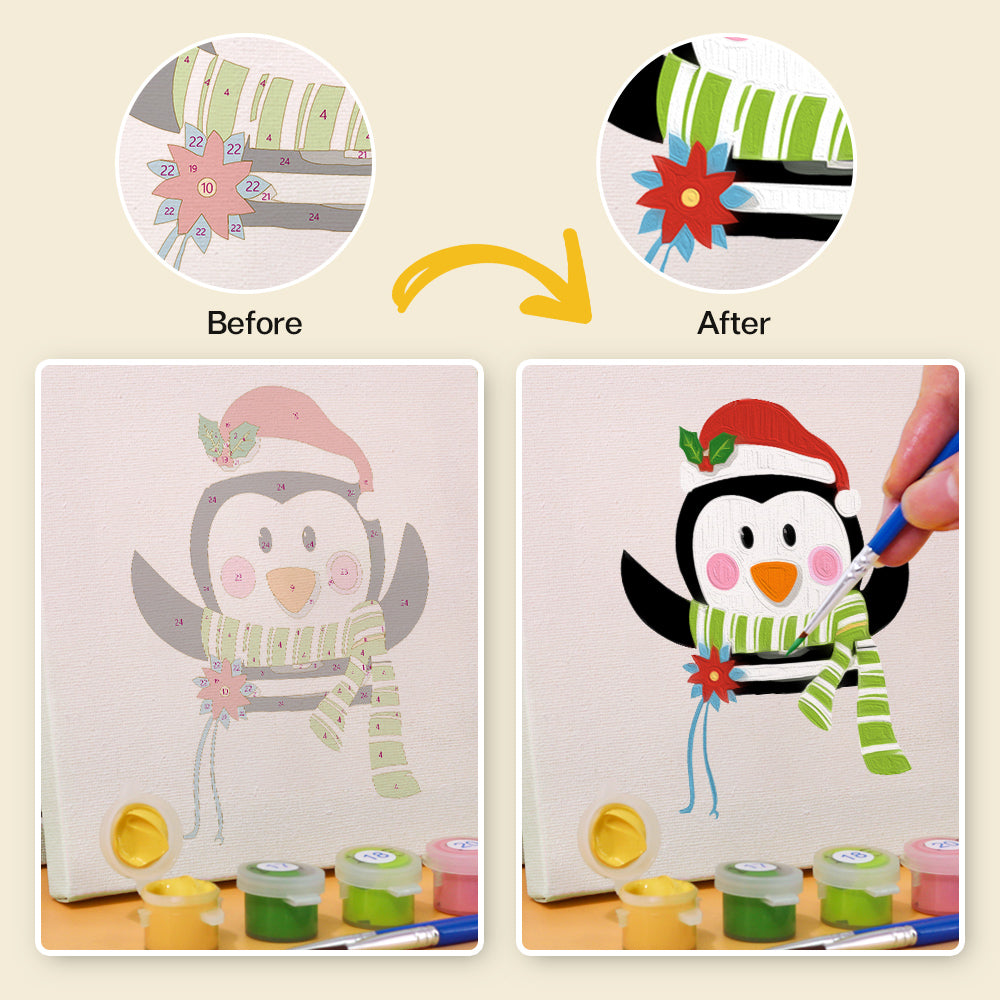 Winter wonderland mini paint by numbers with deer and snow