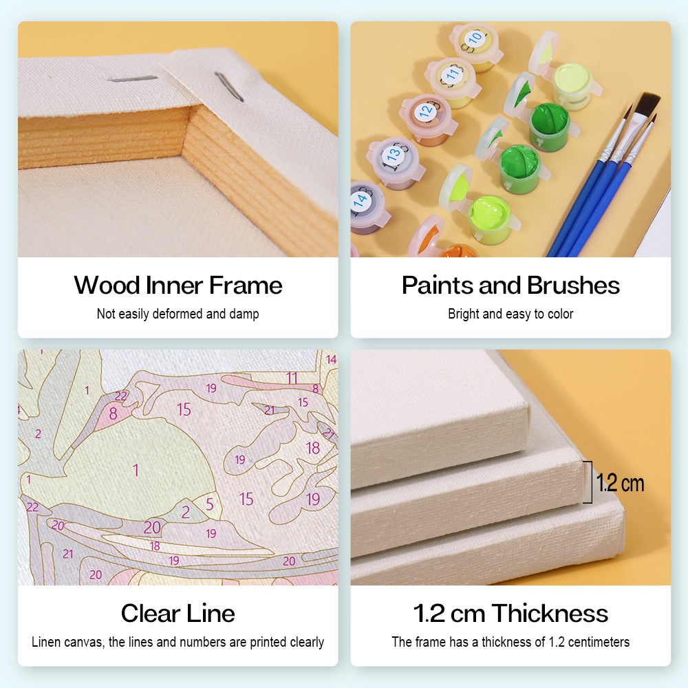 Sip Happens Mini Paint by Numbers Kit packaging with included paints