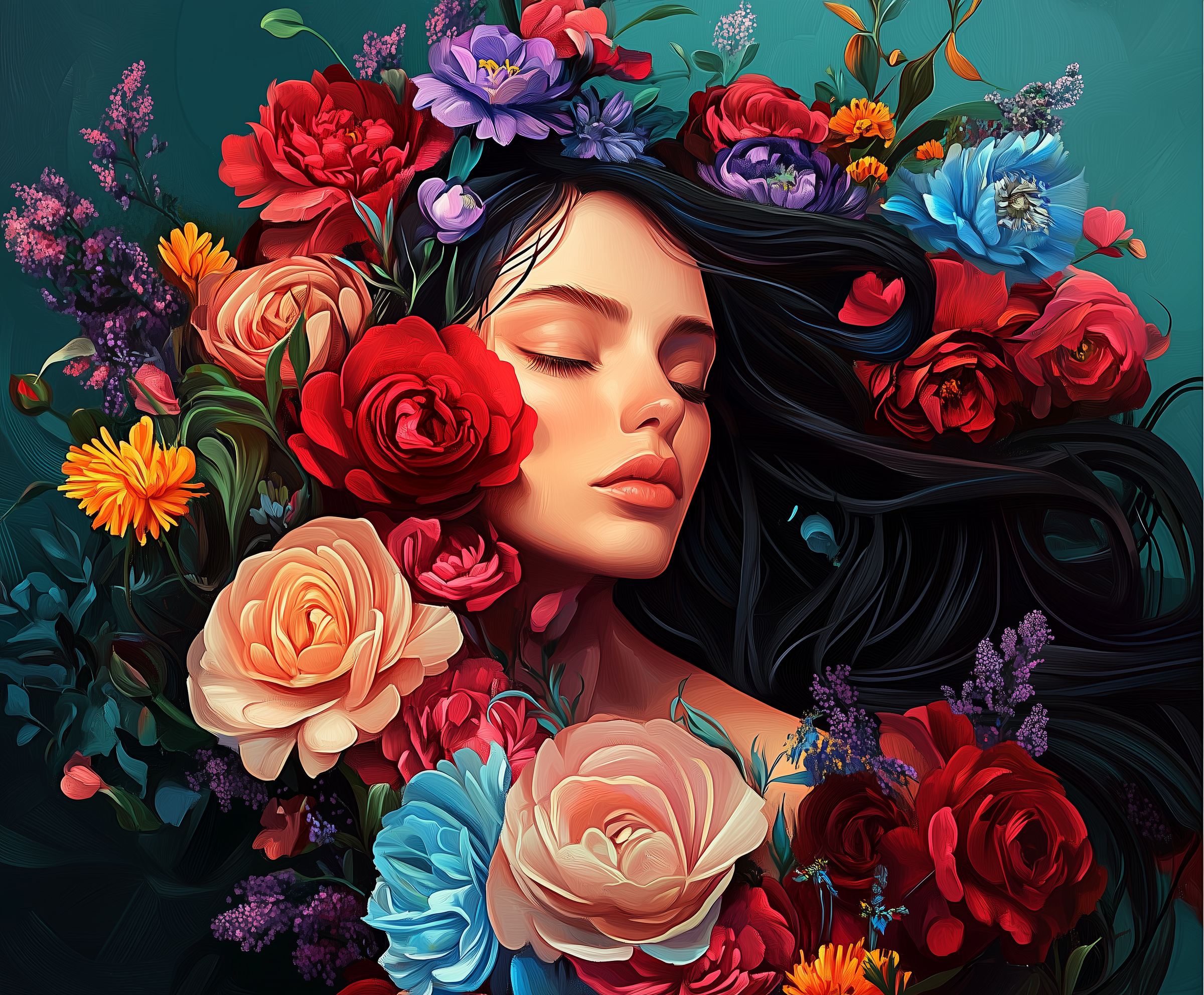 Blooming Reverie paint by numbers kit with floral designs for adults and DIY creative painting fun.