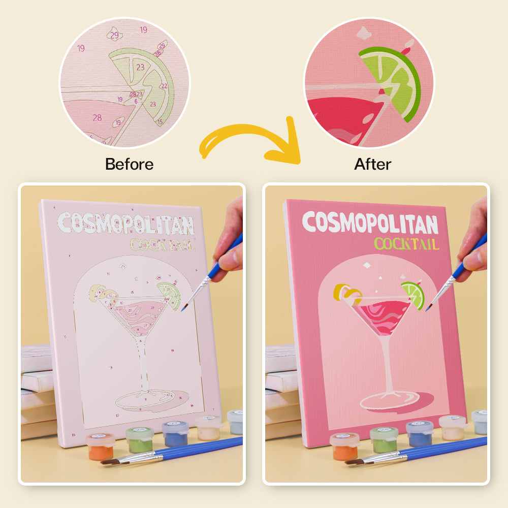 Creative mini painting kit with a summer cocktail theme