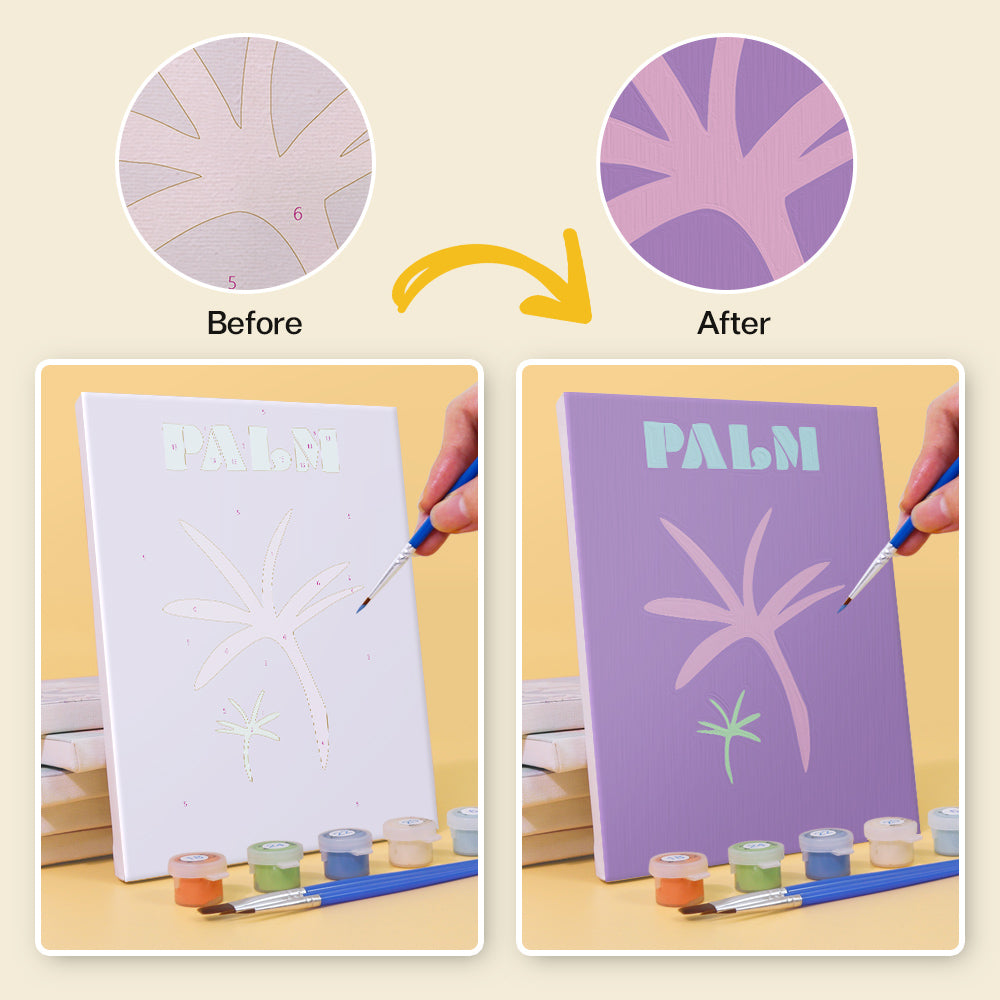 Detailed Mini Escapes paint by numbers close-up on brush strokes