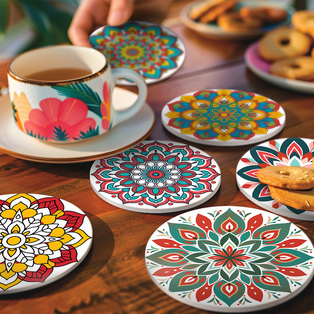 Mandala Magic Coasters paint by numbers kit designed with themes from famous art paintings worldwide.