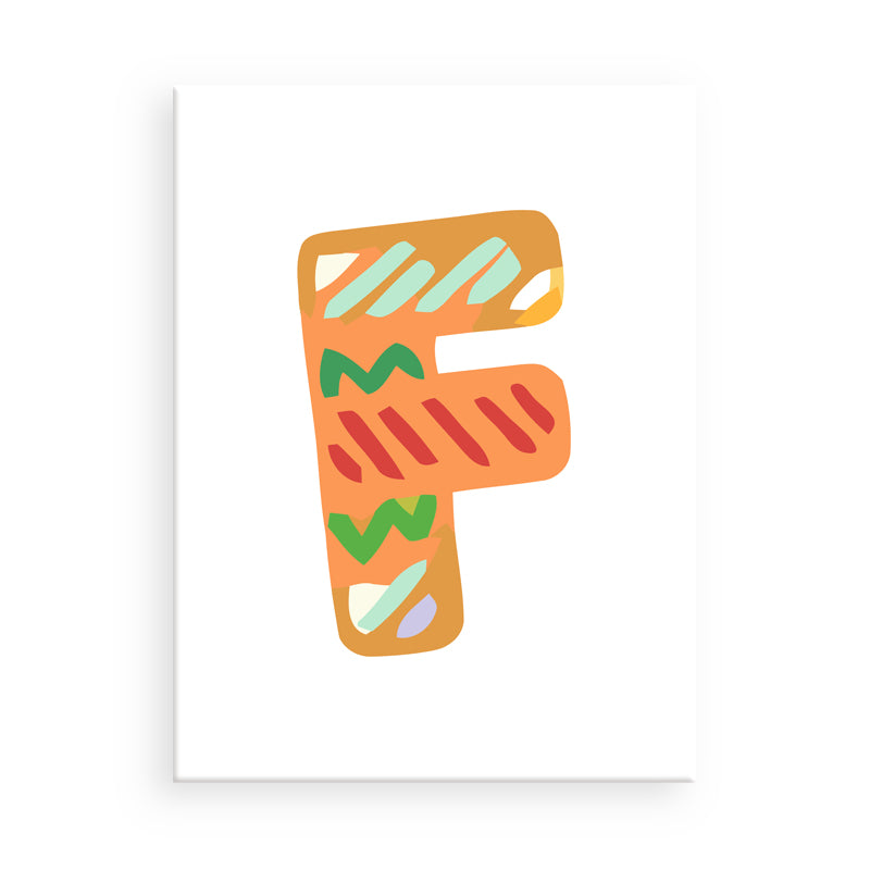 Colorful letter 'F' design on a white background