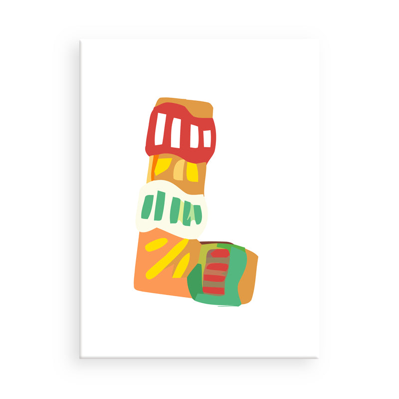 Colorful abstract art piece on a white background