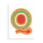 Colorful letter 'Q' design on a white background