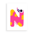 Colorful letter 'N' design on a white background