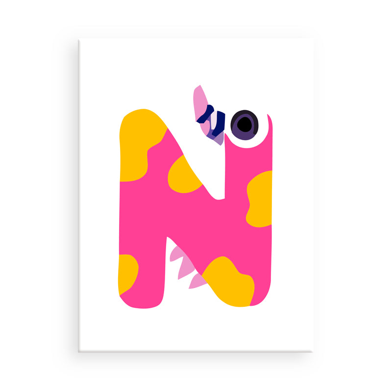 Colorful letter 'N' design on a white background