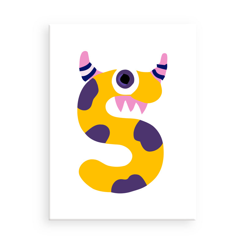 Colorful number '5' with monster design on a white background