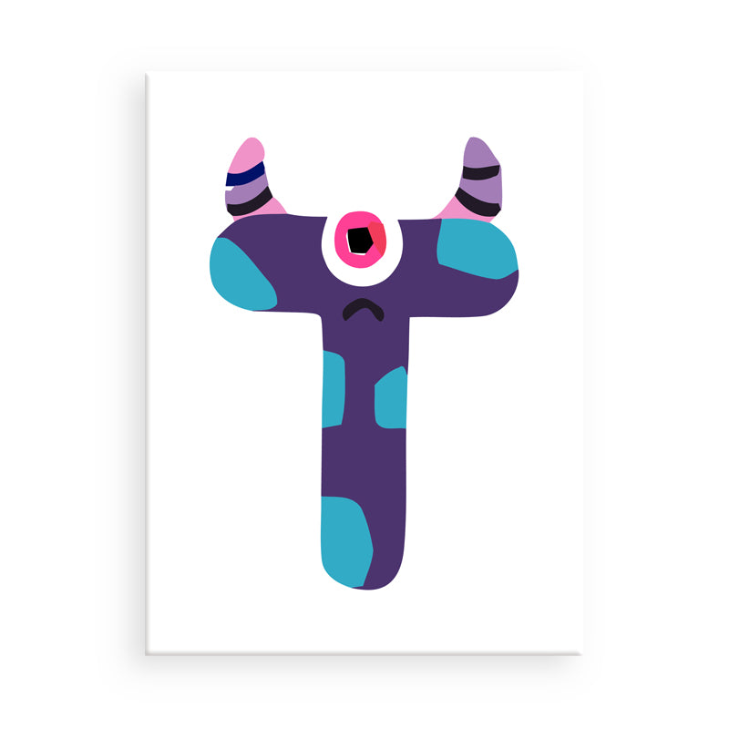 Colorful abstract character with horns on a white background