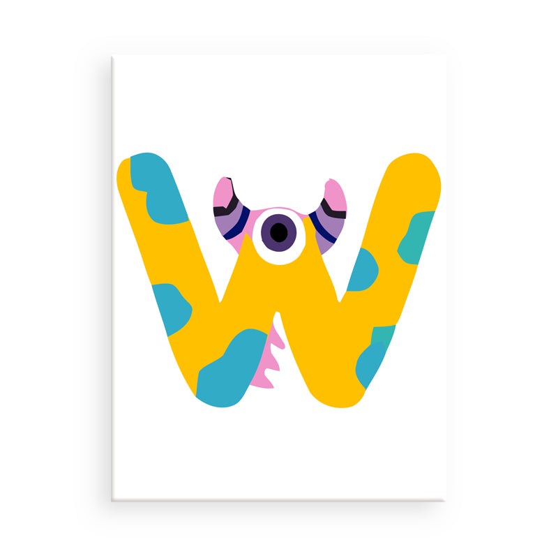 Colorful letter 'W' design on a white background