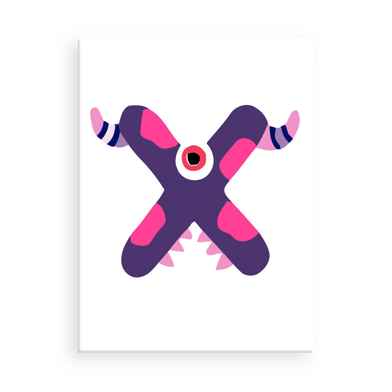 Colorful letter 'X' design on a white background