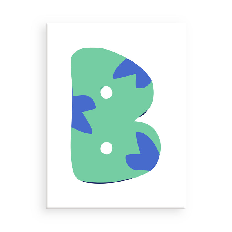 Green and blue letter 'B' on a white background
