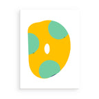 Yellow and green abstract design on a white background