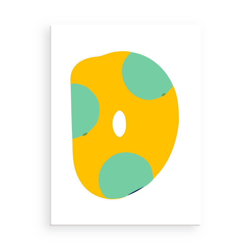 Yellow and green abstract design on a white background