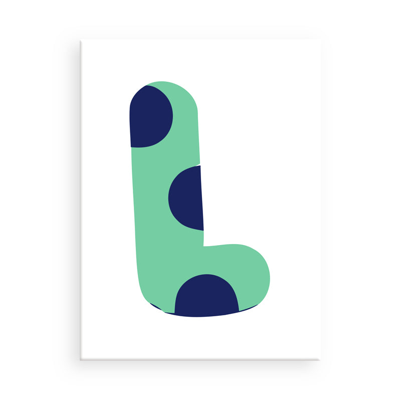 Geometric abstract design with blue and green shapes on a white background