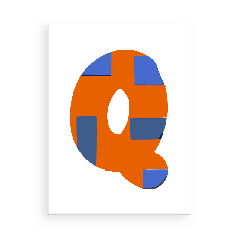 Colorful letter 'Q' design on a white background