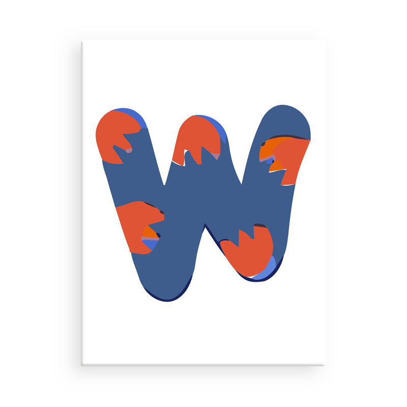 Colorful letter 'W' design on a white background