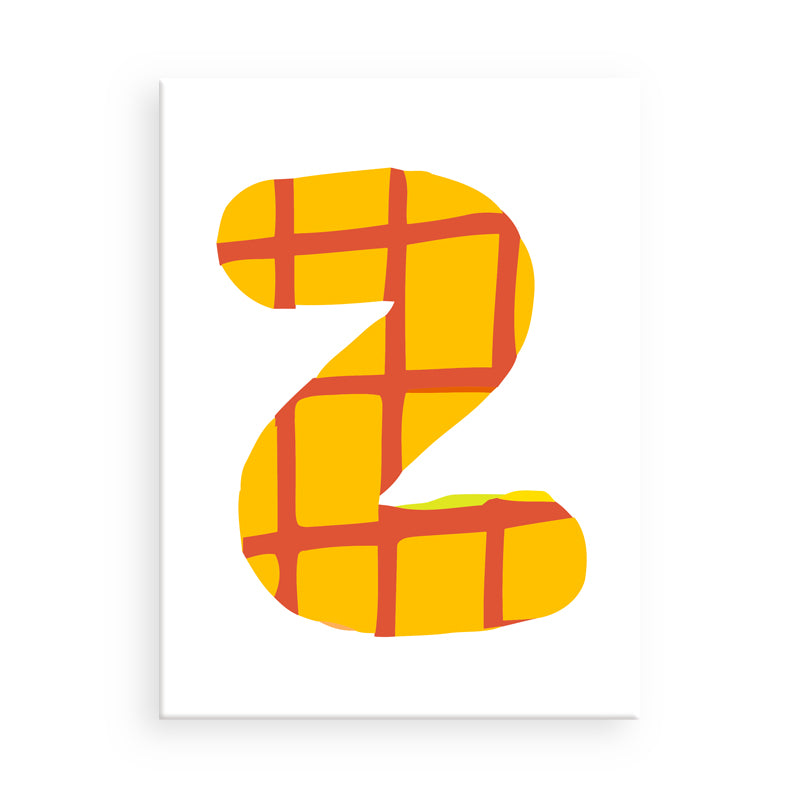 Yellow and red checkered number '2' on a white background