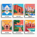 Agra travel poster mini paint by numbers collection