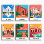 Agra travel poster mini paint by numbers collection