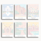 Agra travel poster mini paint by numbers collection