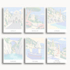 Amalfi Coast travel poster mini paint by numbers collection