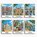 Amsterdam travel poster mini paint by numbers collection