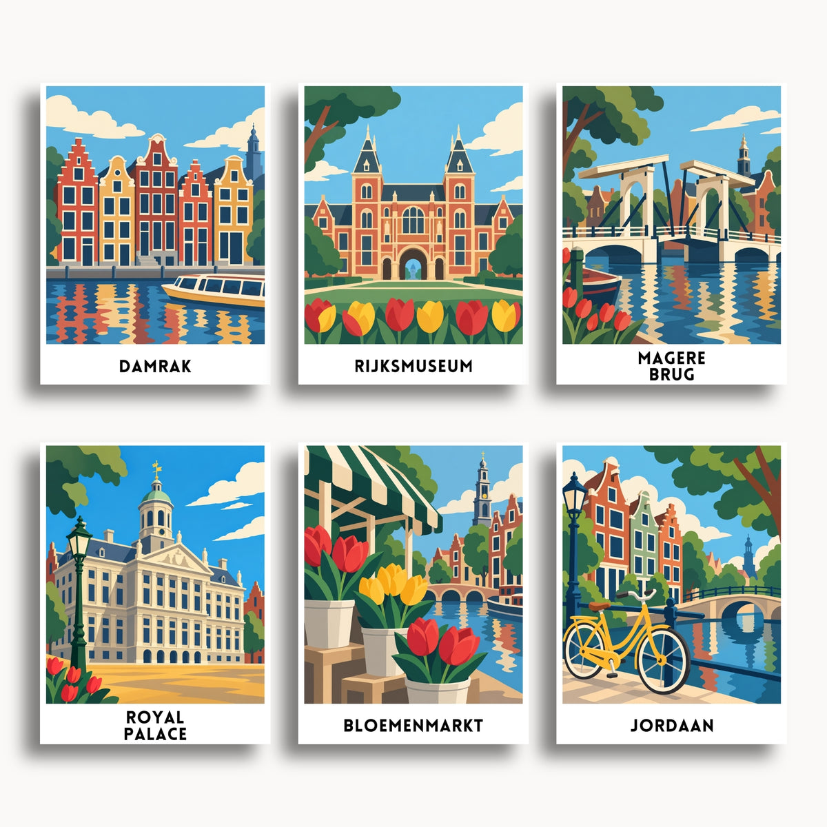 Amsterdam travel poster mini paint by numbers collection