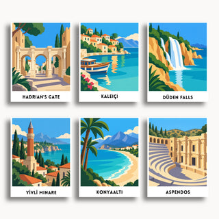 Antalya travel poster mini paint by numbers collection