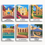 Antigua Guatemala travel poster mini paint by numbers collection