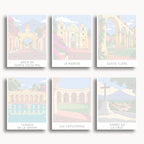 Antigua Guatemala travel poster mini paint by numbers collection