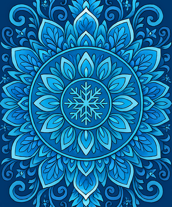 Close-up of the Arctic Spirit linen canvas showing detailed numbered sections for easy and precise painting