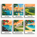Auckland travel poster mini paint by numbers collection