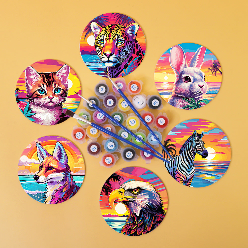 Vibrant cocktail glass artwork paint kit, perfect for beginners and bar-inspired wall art.