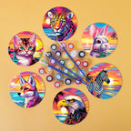 Vibrant cocktail glass artwork paint kit, perfect for beginners and bar-inspired wall art.