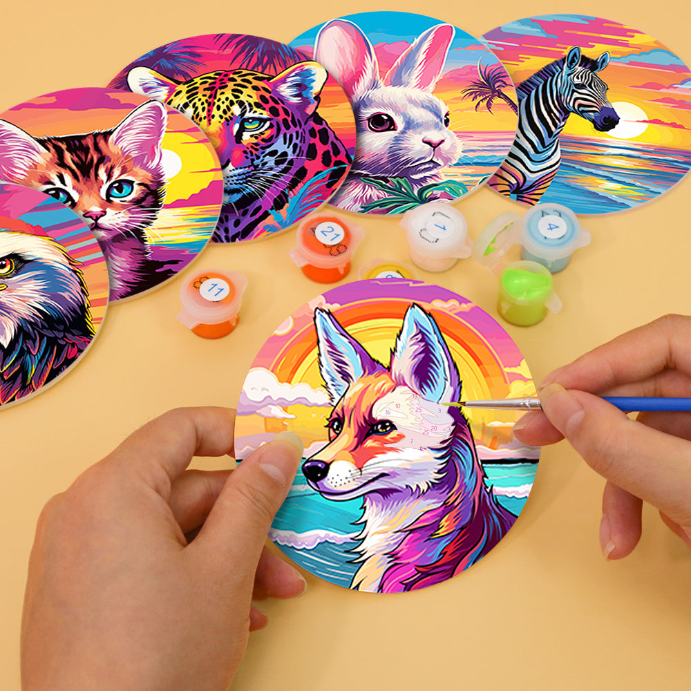 Margarita and mojito paint by numbers set, easy canvas art for tropical home styling.