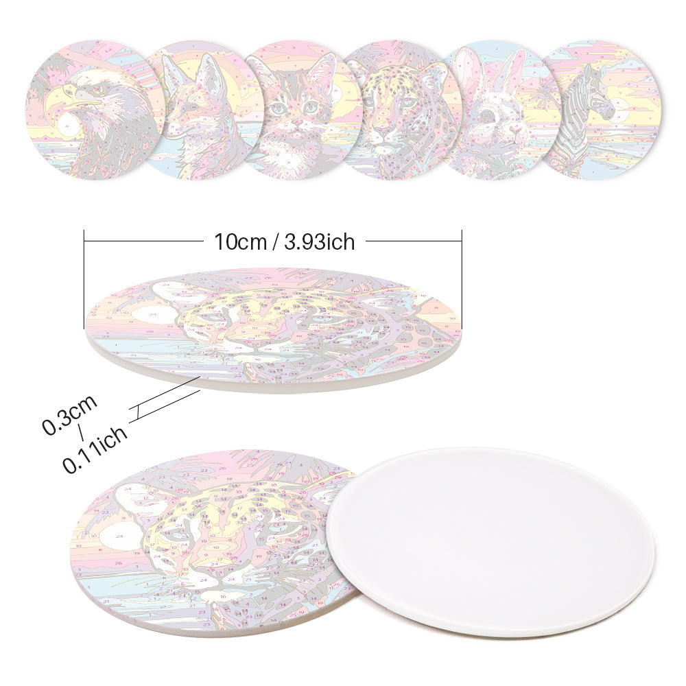 DIY tropical drinks painting set with numbered canvas and vibrant cocktail illustrations.