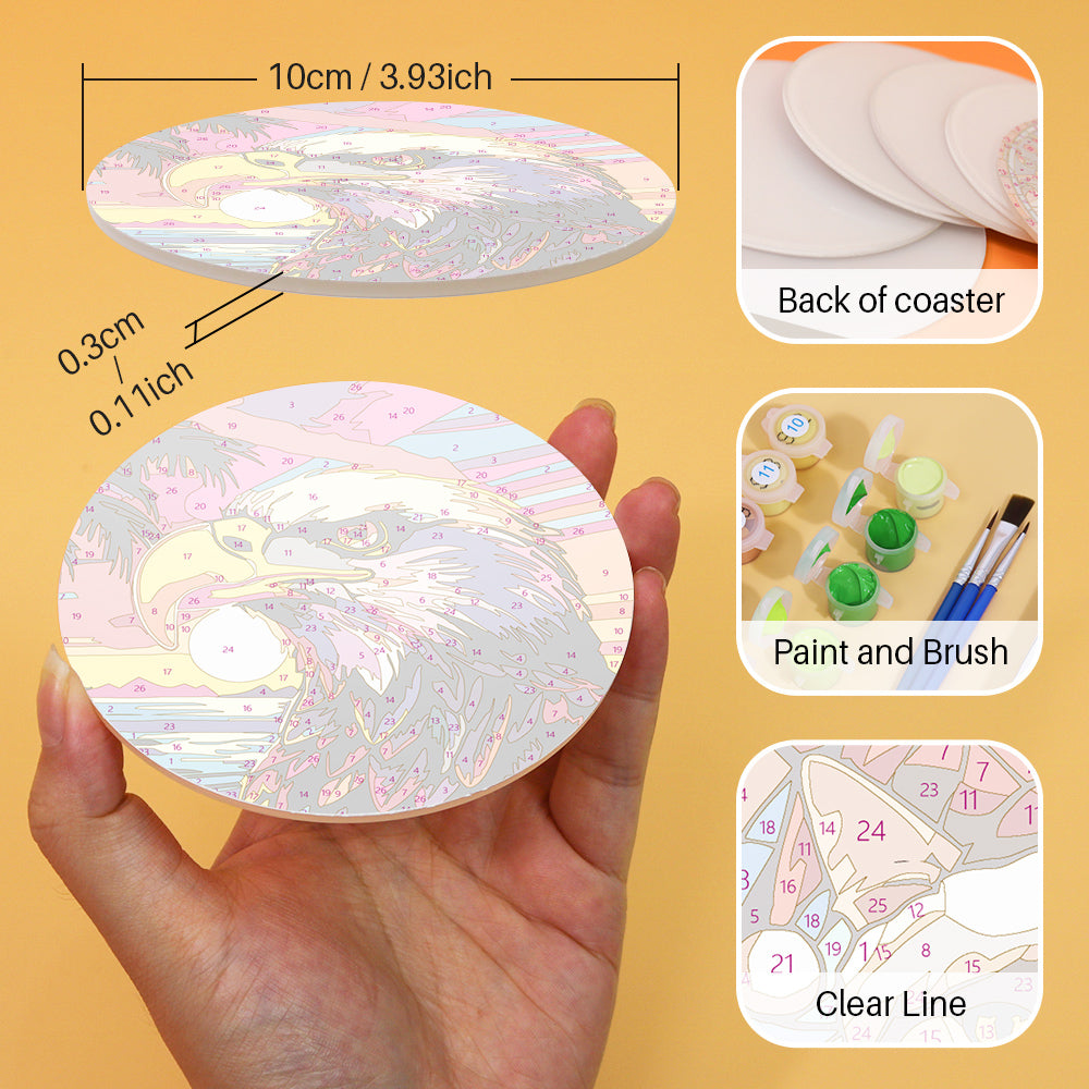 Exotic cocktail paint by numbers kit for beginners, featuring colorful rum and tequila art.