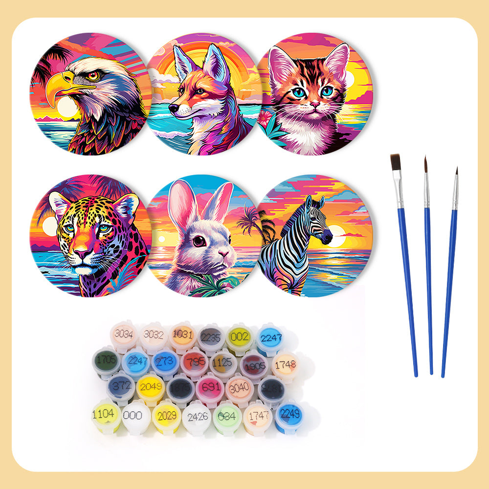 Paint your own tropical cocktail set, six drink designs for bar-inspired DIY wall decor.